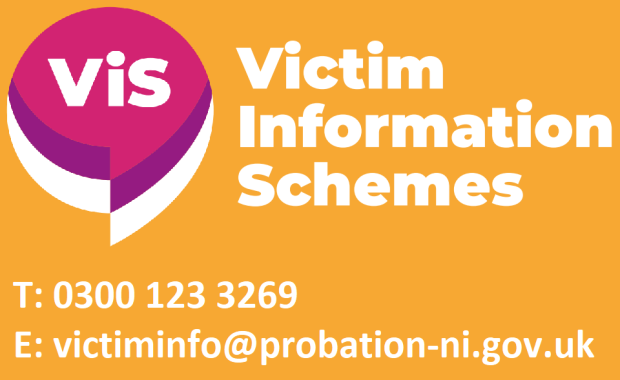 Victim Information Scheme logo with contact details phone 03001233269