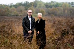 Keith Buchanan MLA and Probation Chief Executive Amanda Stewart at Crossdernott Bog