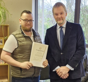 Service User presented High Sheriff Award