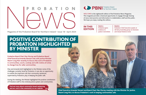 Graphic showing Probation News magazine Issue 18 Front Cover