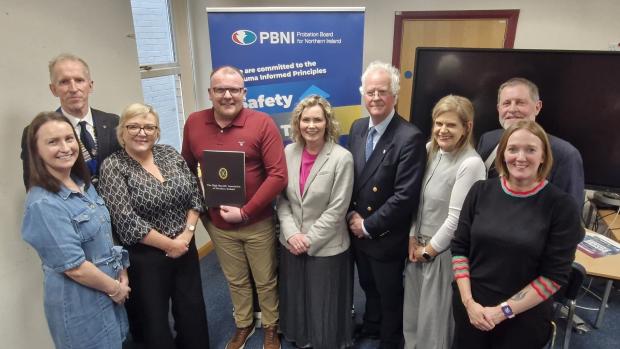 Service User, High Sheriff of County Londonderry and Probation team celebrate award
