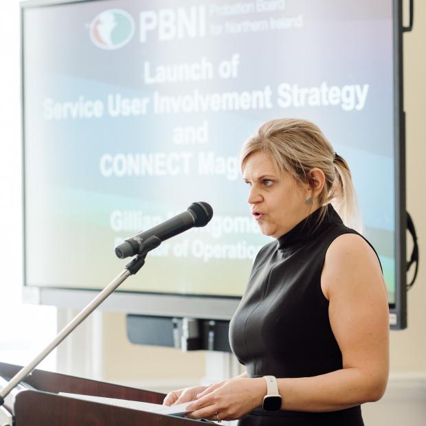 Probation's Director of Operations Gillian Montgomery launching the five year Service User Involvement Strategy 